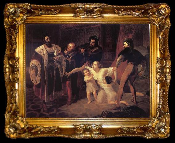framed  Karl Briullov The Death of Ines de Castro, ta009-2